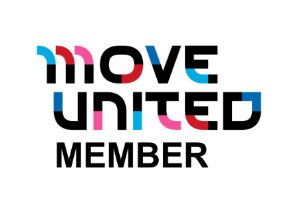 Move United Member in multi-colored letters
