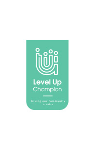 Level Up Champion Logo on white