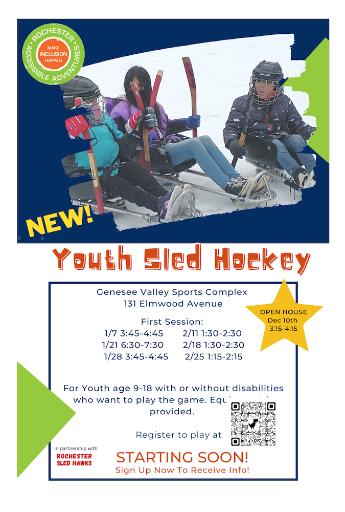Flyer with Youth Sled Hockey information