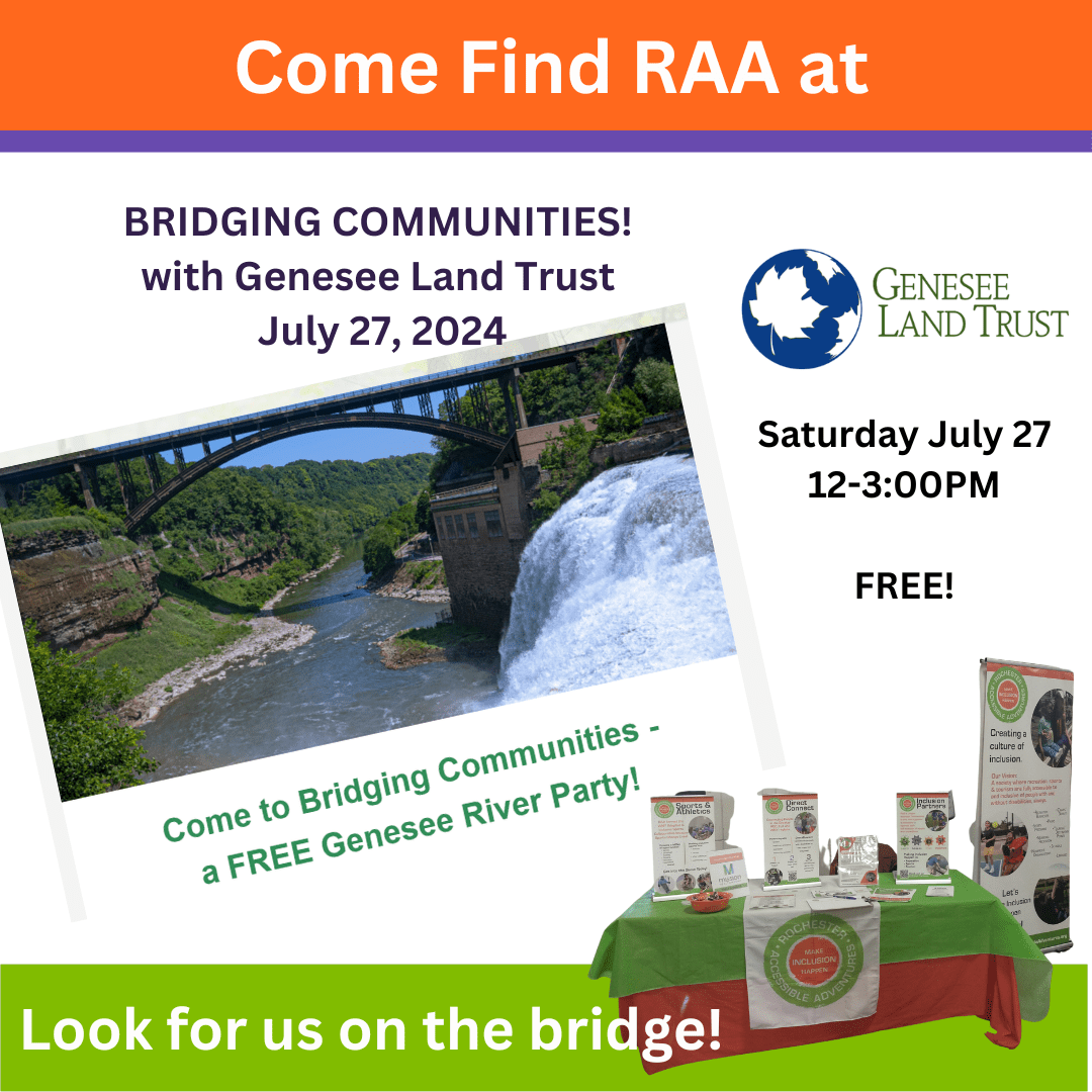 "Come Find RAA at Bridging Communities with Genesee Land Trust" July 27th